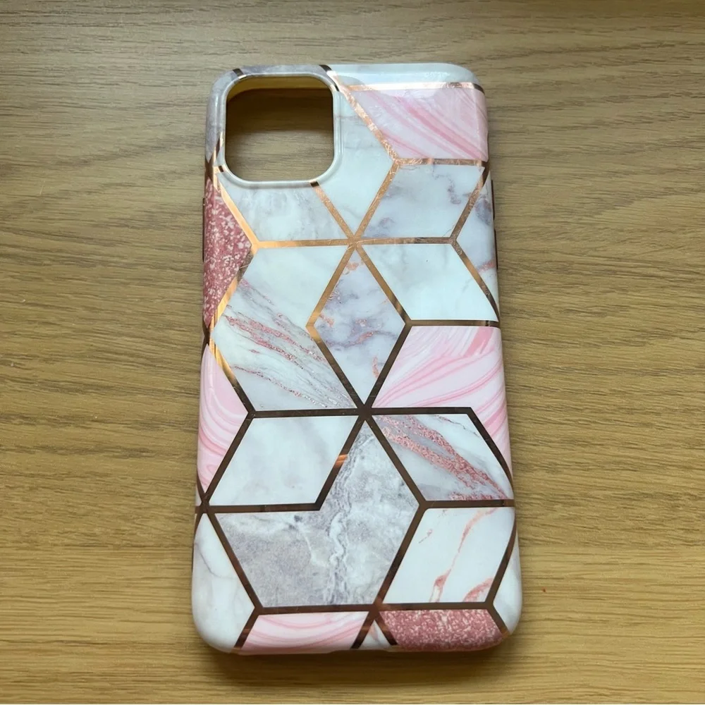 2 iPhone 11 Pro Cases Bundle Rose Gold Rhinestone Bling Marble Sparkly